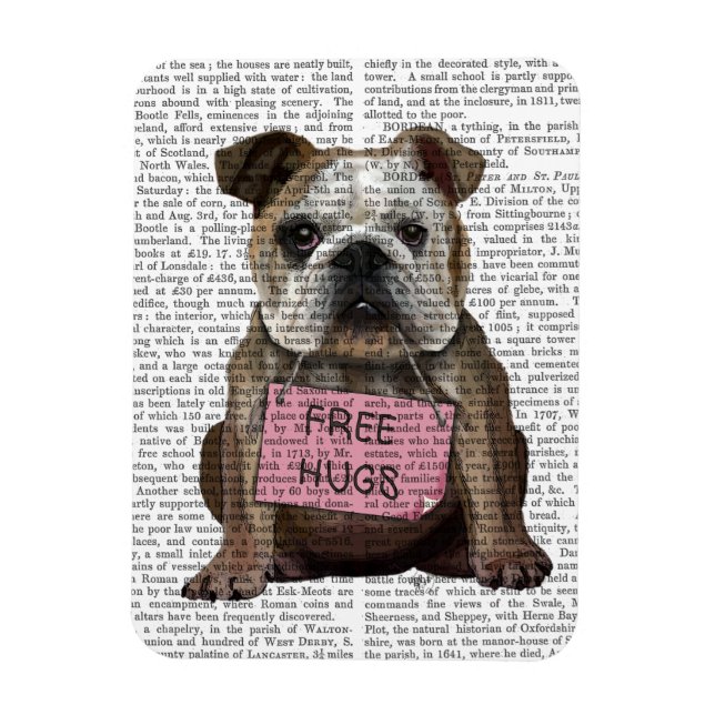 Magnet Flexible Bulldog Free Hugs (Vertical)