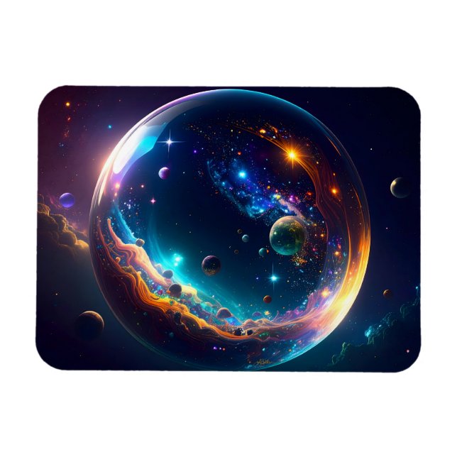Magnet Flexible Bulle cosmique Galaxie Imaginaire Art (Horizontal)
