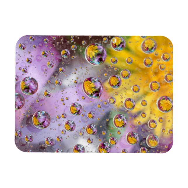 Magnet Flexible Bulles abstraites avec des fleurs. Crédit : Nancy (Horizontal)