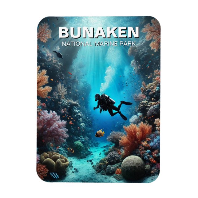 Magnet Flexible Bunaken Indonésie Scuba Diver (Vertical)