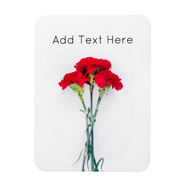 Magnet Flexible Bundle of Red Carnation Flowers (Vertical)