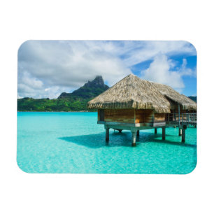 Magnet Flexible Bungalow aquatique, aimant rectangulaire Bora Bora