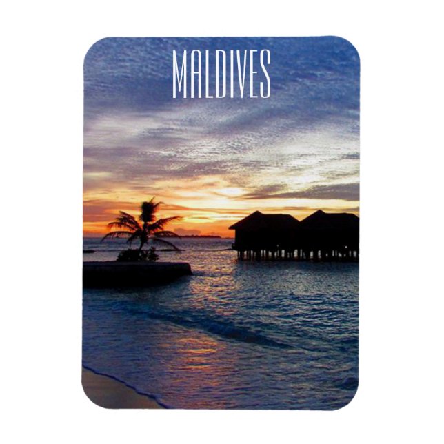 Magnet Flexible bungalows plage d'eau maldives (Vertical)