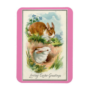 Magnet Flexible Bunnies vintages Pâques
