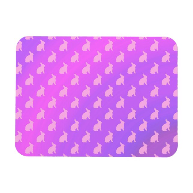 Magnet Flexible Bunny Arrière - plan Bunnies Pink Violet (Horizontal)