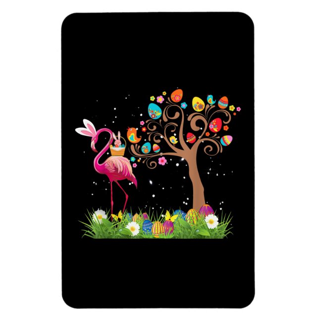 Magnet Flexible Bunny Flamingo Easter | Cute Flamingo Lovers (Vertical)
