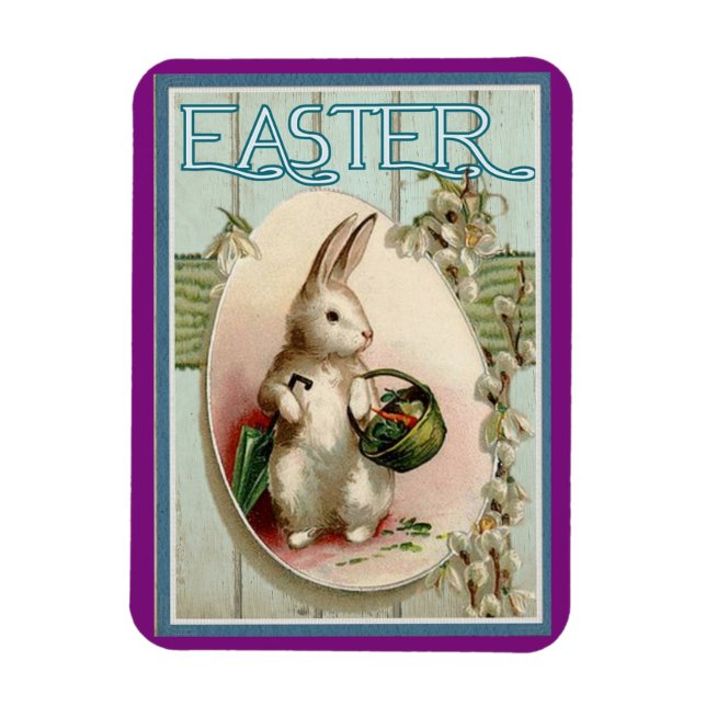Magnet Flexible Bunny vintage de Pâques (Vertical)