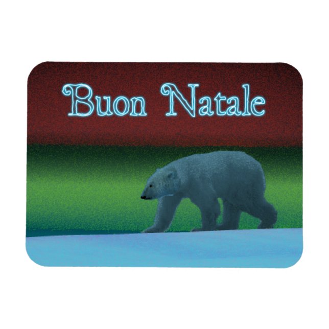 Magnet Flexible Buon Natale - Polar Lights Polar Bear (Horizontal)
