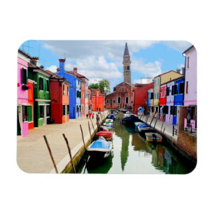 Magnet Flexible Burano, Italie Maisons colorées italiennes & Canal