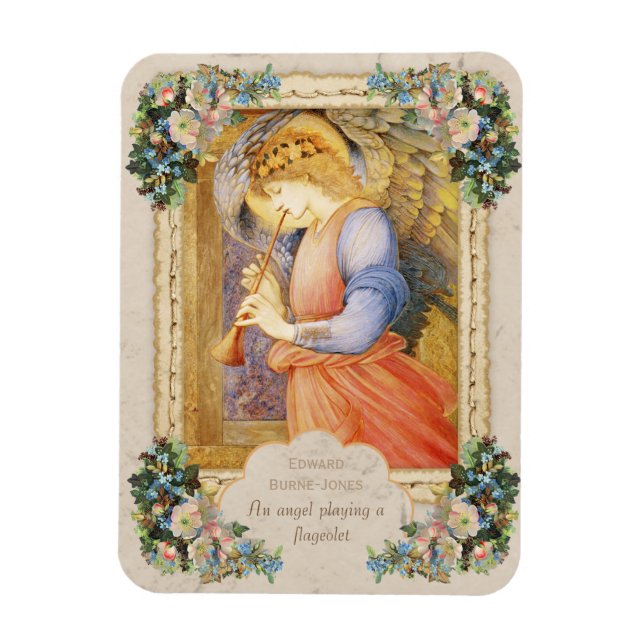 Magnet Flexible Burne-Jones Angel playing a flageolet Cc0815 (Vertical)