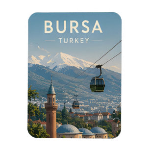 Magnet Flexible 🏔️ Bursa Turquie Grande Mosquée et vues sur la mo