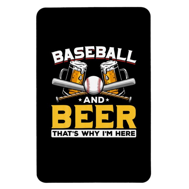 Magnet Flexible Buveur de bière Baseball Bière Humour Anniversaire (Vertical)