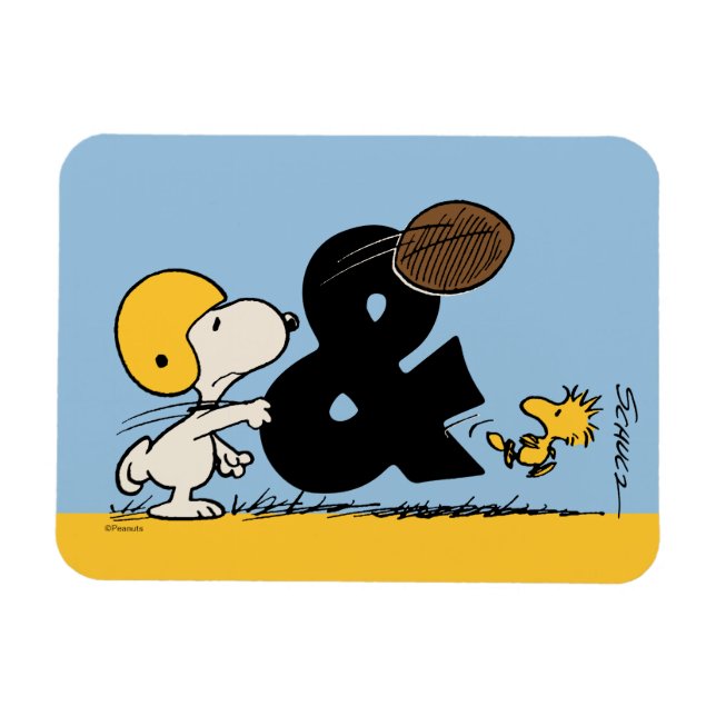 Magnet Flexible cacahuètes | Football Snoopy & Woodstock (Horizontal)