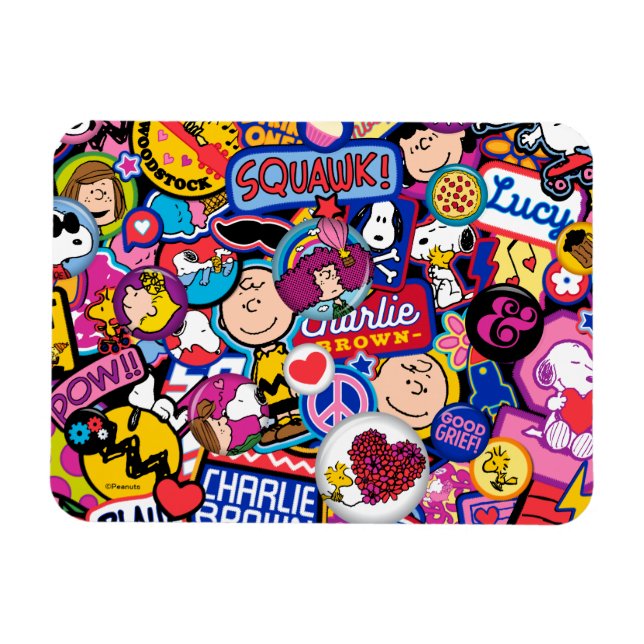 Magnet Flexible cacahuètes | Motif de patchs Mixtape (Horizontal)