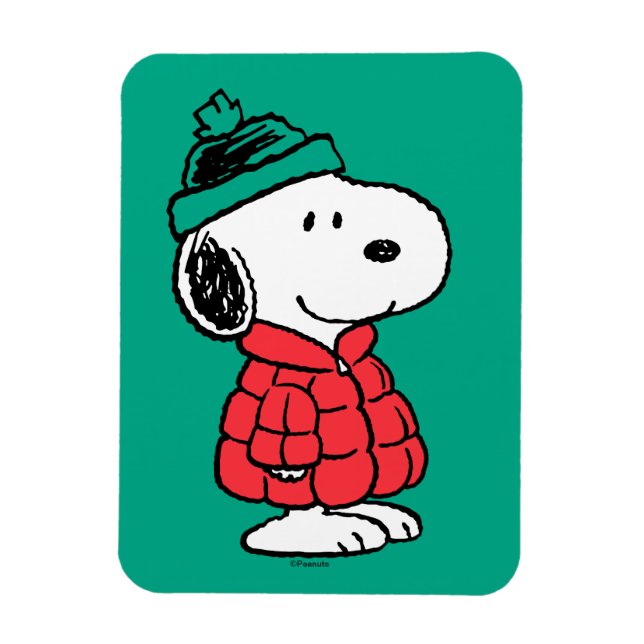 Magnet Flexible cacahuètes | Snoopy Chat d'hiver et Casquette (Vertical)