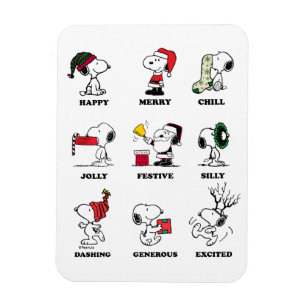 Magnet Flexible cacahuètes   Snoopy Christmas Holiday Moods