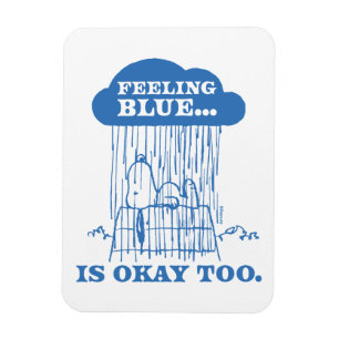 Magnet Flexible cacahuètes Snoopy Sentiment Bleu Est OK Aussi