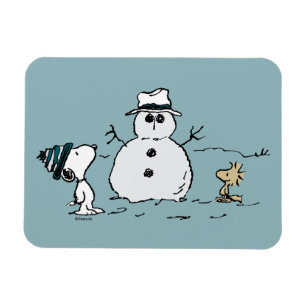 Magnet Flexible cacahuètes   Snoopy & Woodstock Build A Snowman