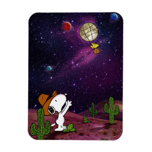 Magnet Flexible cacahuètes   Snoopy & Woodstock Cowboy