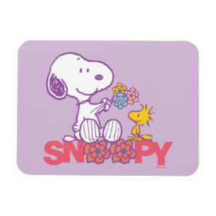 Magnet Flexible cacahuètes Snoopy & Woodstock Flowers