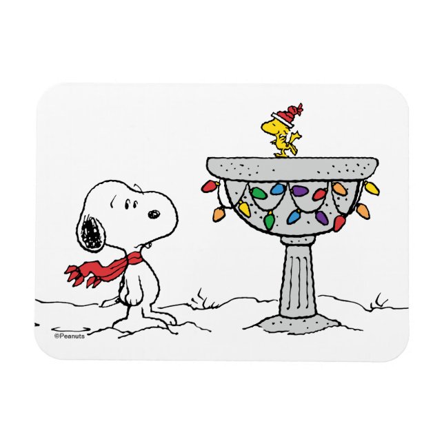 Magnet Flexible cacahuètes | Snoopy & Woodstock Froid Birdbath (Horizontal)