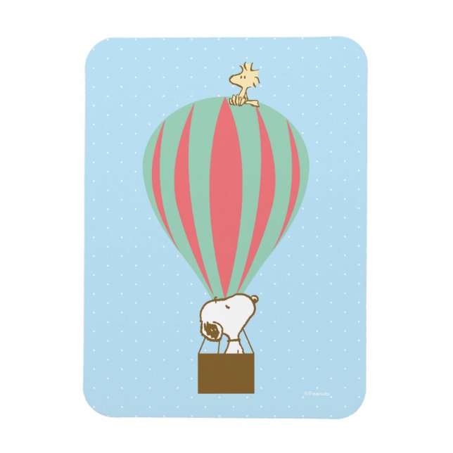 Magnet Flexible cacahuètes | Snoopy & Woodstock Hot Air Balloon (Vertical)