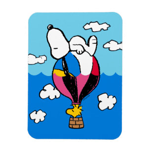 Magnet Flexible cacahuètes   Snoopy & Woodstock Hot Air Balloon