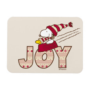 Magnet Flexible cacahuètes   Snoopy & Woodstock Joy Sled Ride