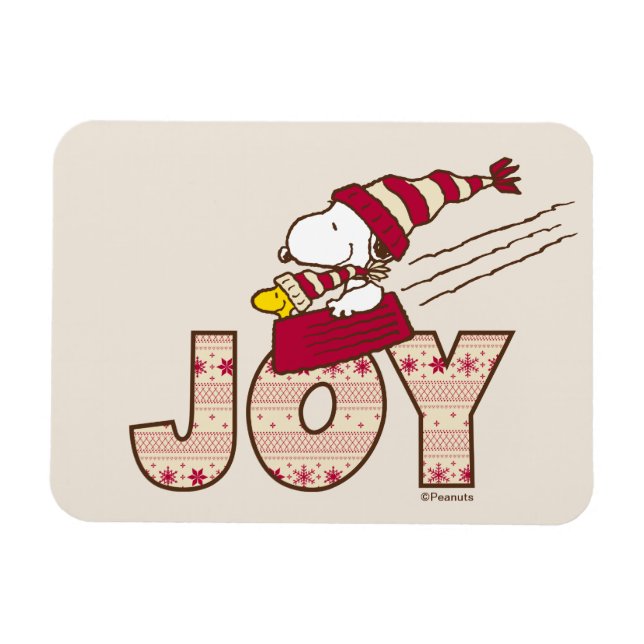 Magnet Flexible cacahuètes | Snoopy & Woodstock Joy Sled Ride (Horizontal)