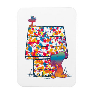 Magnet Flexible cacahuètes   Snoopy & Woodstock Rainbow Paint
