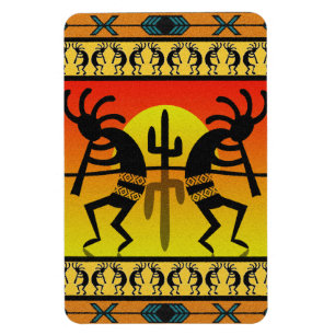 Magnet Flexible Cactus Kokopelli de Sun de désert du sud-ouest