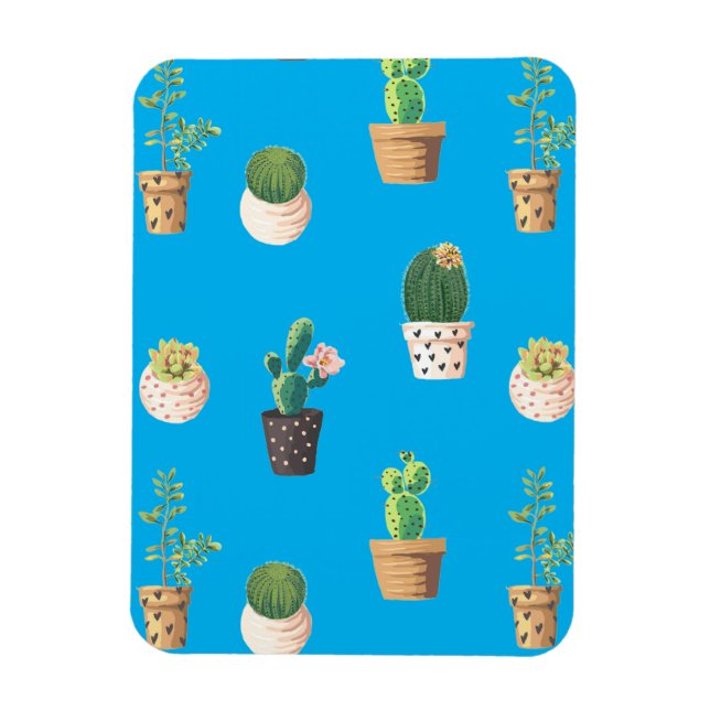 Magnet Flexible Cactus Succulents de Dessert Vert dans les pots (Vertical)