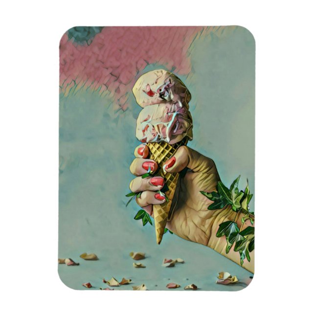 Magnet Flexible Cadeau amoureux de crème glacée (Vertical)