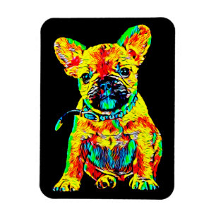 Magnet Flexible Cadeau Bulldog en France   Cadeau d'art coloré fra