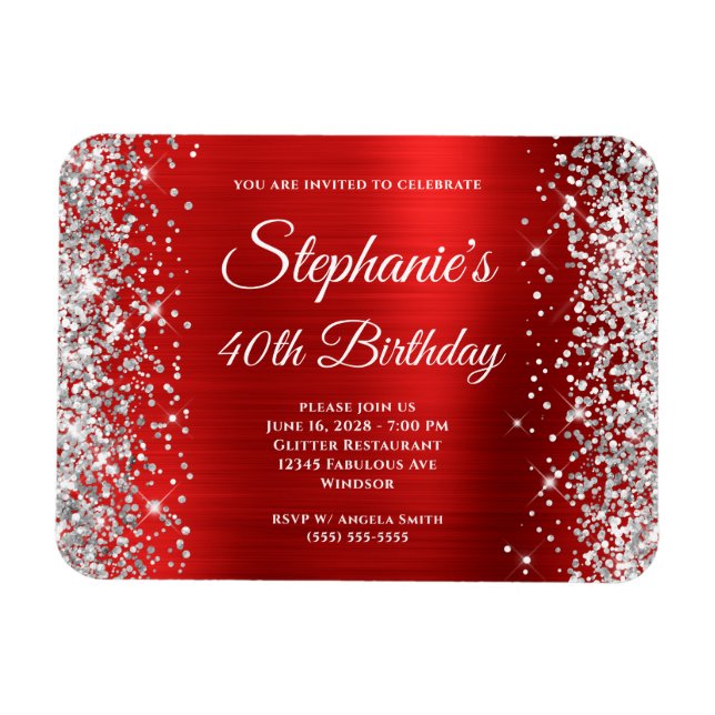 Magnet Flexible Cadeau commémoratif 40e anniversaire paillettes ar (Horizontal)