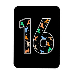 Magnet Flexible Cadeau d'anniversaire 16e anniversaire avec chie