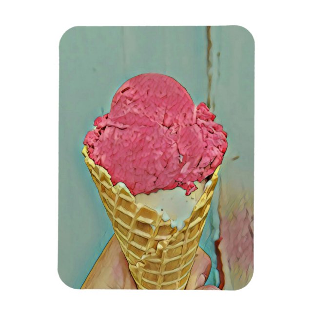 Magnet Flexible Cadeau d'anniversaire de crème glacée (Vertical)