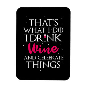Magnet Flexible Cadeau de Noël Boire du vin et célébrer les chos