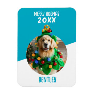 Magnet Flexible Cadeau de Noël Merry Dogmas avec photo de chien pe