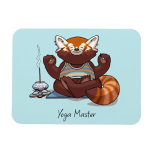Magnet Flexible Cadeau de professeur de yoga de Panda roux Art ani