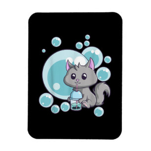 Magnet Flexible Cadeau de thé bulle de chat Funny Boba Tea Cats
