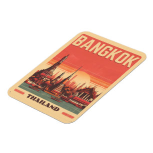 Magnet Flexible Cadeau de voyage à Bangkok vintage ciel de la vill