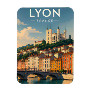 Magnet Flexible Cadeau de voyage au bord de la rivière Lyon France