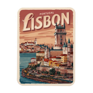 Magnet Flexible Cadeau de voyage de château d'eau vintage Lisbonne