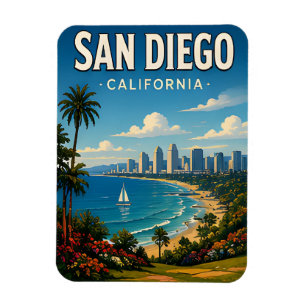 Magnet Flexible Cadeau de voyage de San Diego Harbour et de la côt