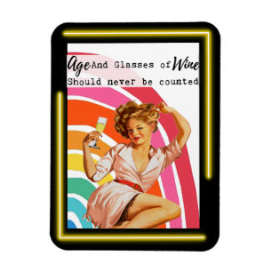Magnet Flexible Cadeau drôle aimant Meilleure amie "Âge & Vin"