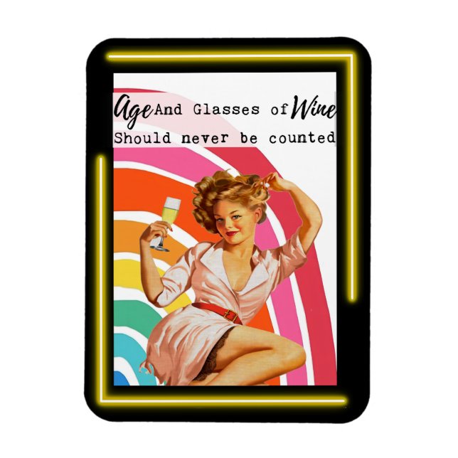 Magnet Flexible Cadeau drôle aimant Meilleure amie "Âge & Vin" (Vertical)