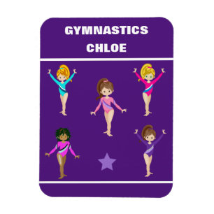 MAGNET FLEXIBLE CADEAU GYMNASTIQUE AVEC 5 GYMNASTES PERSONNALISÉS