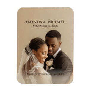 Magnet Flexible Cadeau personnalisé avec photo, noms et date de ma