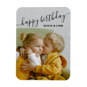 Magnet Flexible Cadeau personnalisé pour jumeaux avec photo et tex